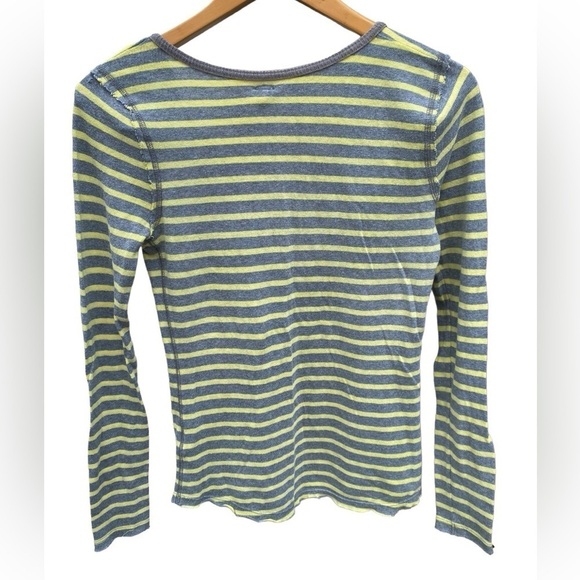 Free People Yellow/Gray Striped Call Back Henley Top I Size: S - Picture 5 of 12